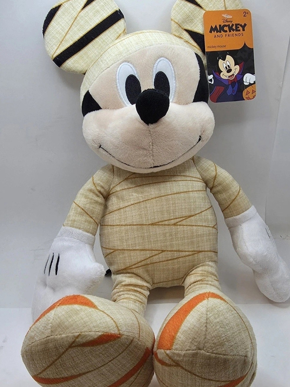 Disney Mickey Mouse Plush - Beige, Orange, Black & White